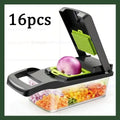 14/16 Pcs Vegetable Chopper Set Food Processor Onion Potato Slicer Dicer Grater Kitchen Fruit Vegetable Cutter with Handle