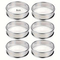 6PCS Stainless Steel Mousse Cake Mold Heat-Resistant Perforated Round Tart Ring Cookies Pastry Circle Cutter Mold Baking Tools